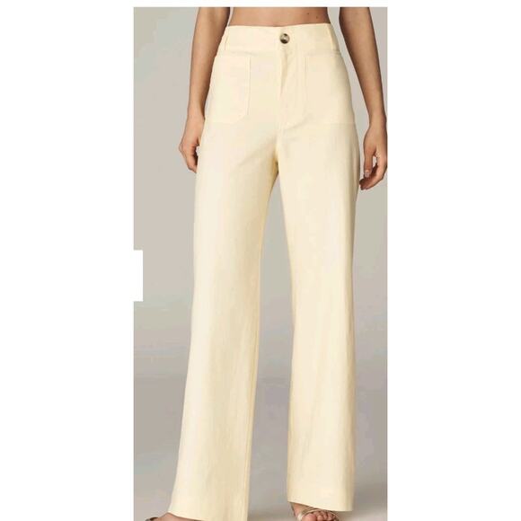 The Colette Beachy Linen Full-Length Wide-Leg Pants by Maeve 26 Nwts - Picture 3 of 10